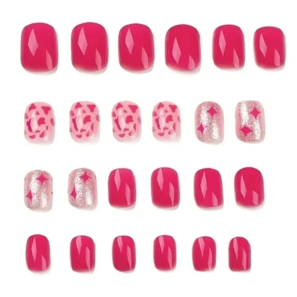 2/$16 Pink Stars Press On Nails